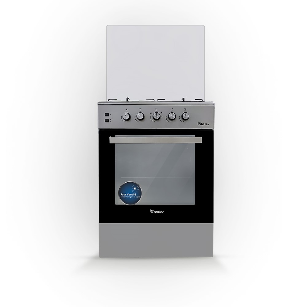 CUISINIERE CONDOR 4 FEU 60CM PITA PLUS INOX VENTILE